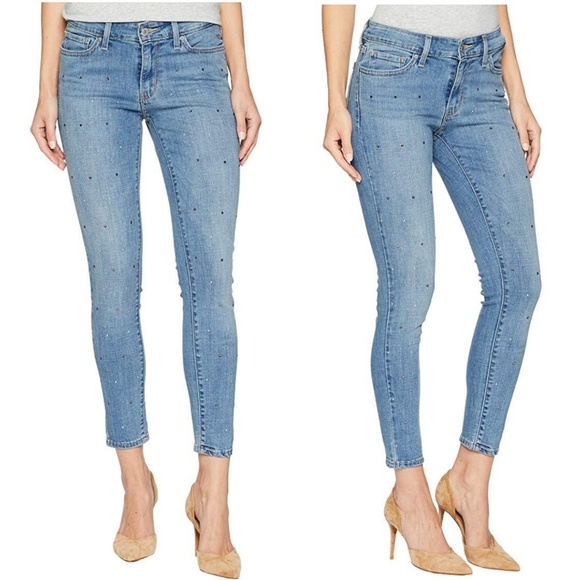 Levi's 711 Studded Embellished Skinny Ankle Jeans - Picture 3 of 6